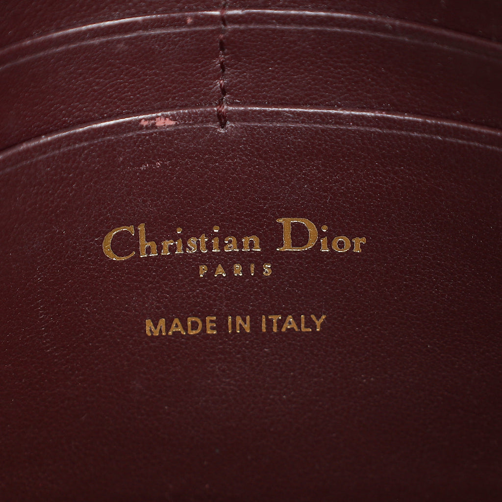 Christian Dior Burgundy Oblique Saddle Chain Pouch