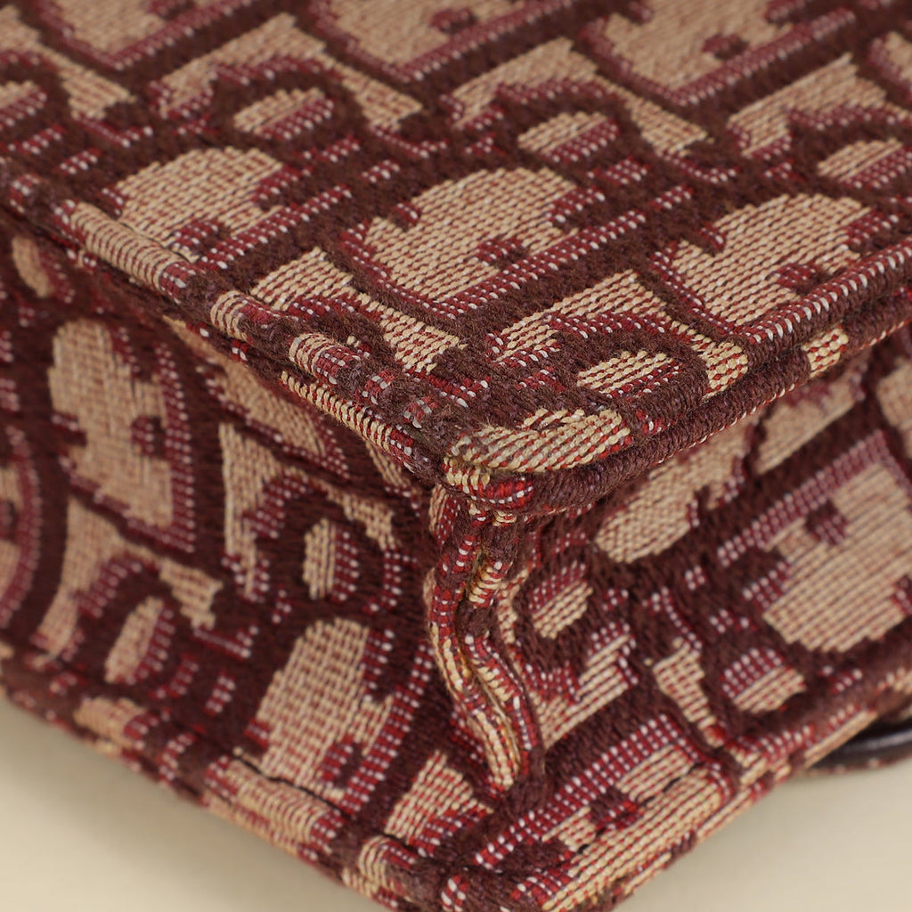 Christian Dior Burgundy Oblique Saddle Chain Pouch