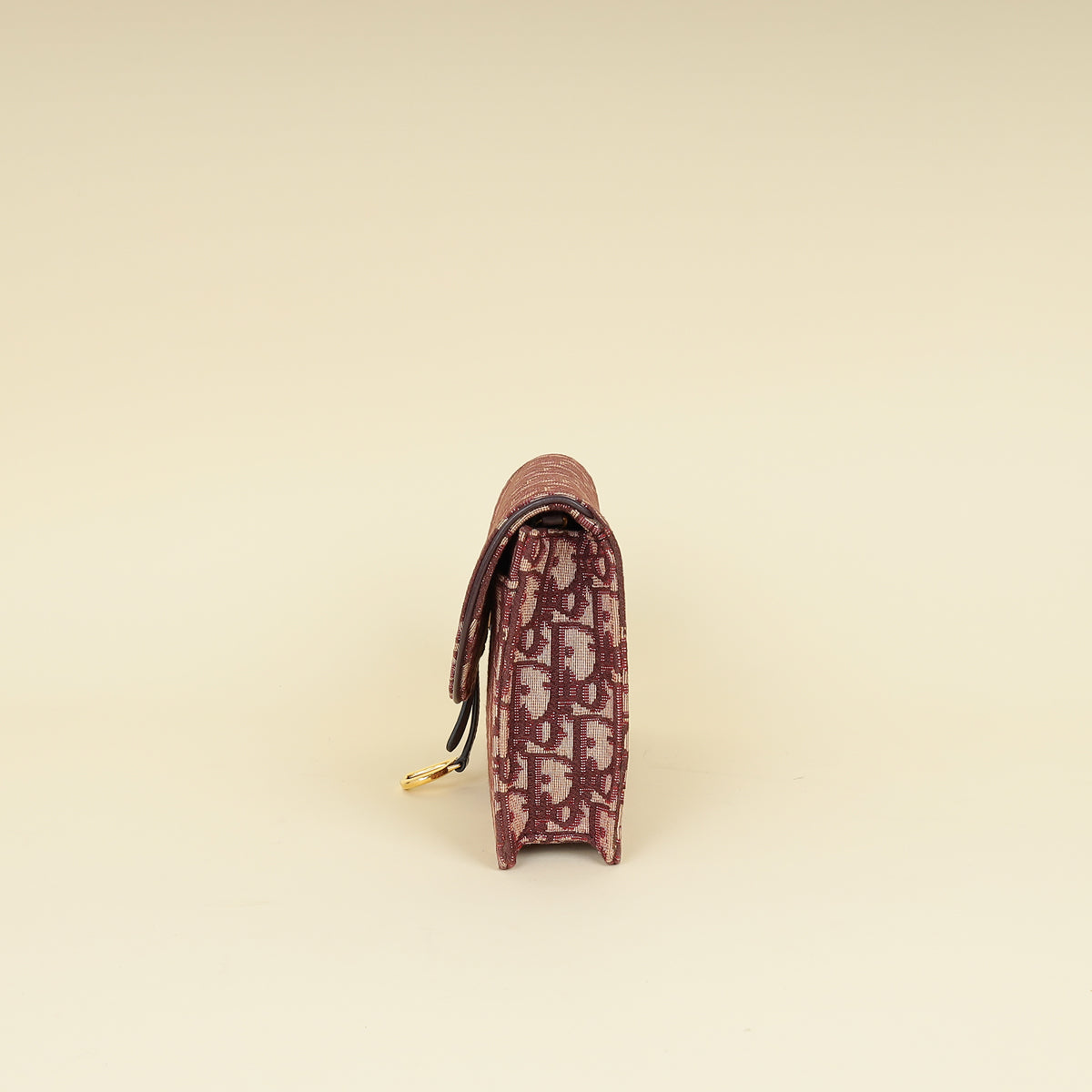 Christian Dior Burgundy Oblique Saddle Chain Pouch