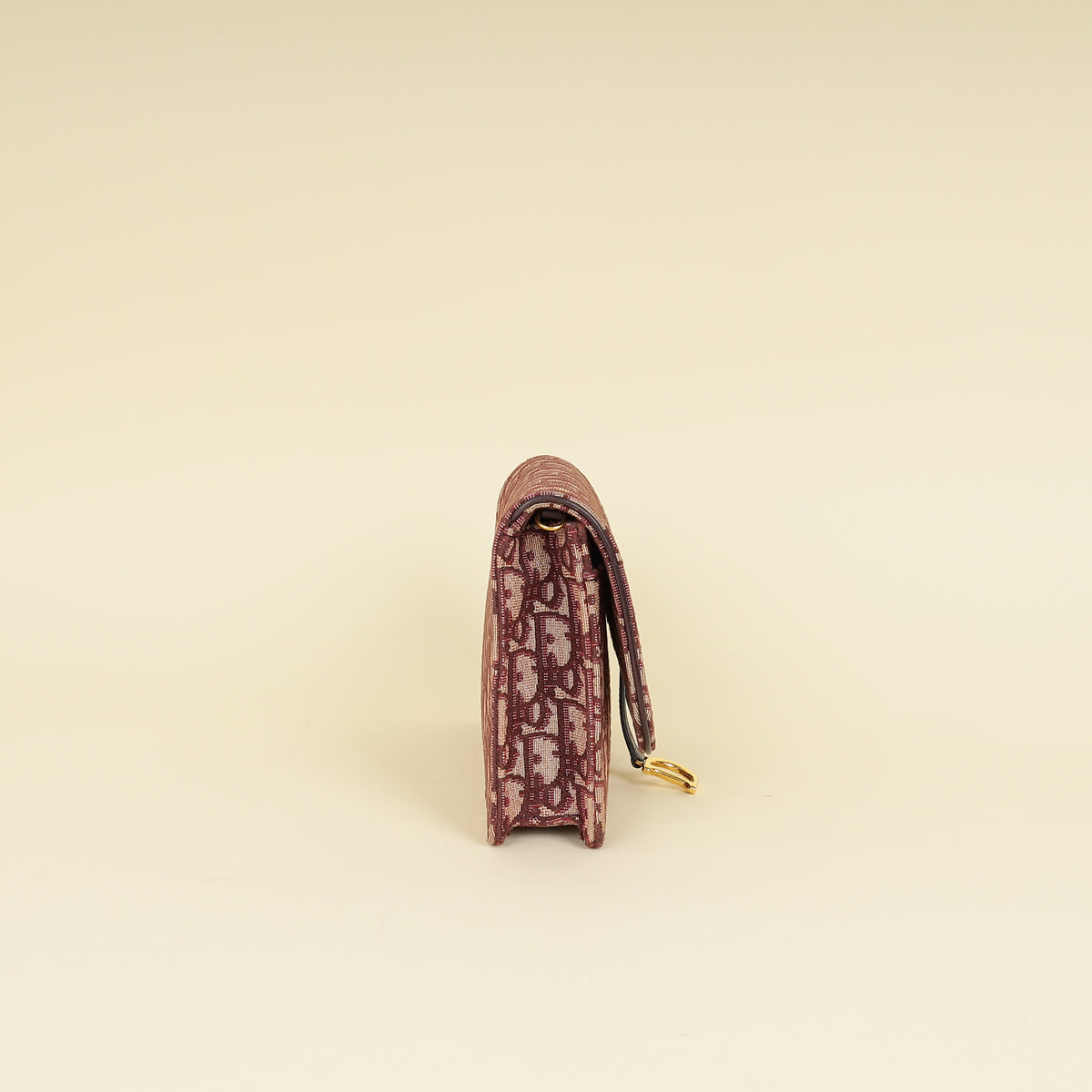 Christian Dior Burgundy Oblique Saddle Chain Pouch