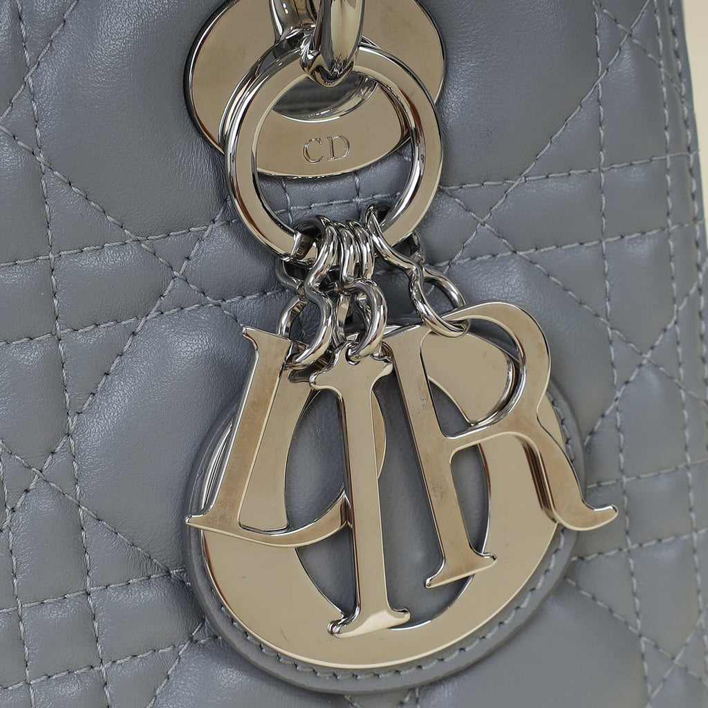 Christian Dior Gray Lady Dior Medium Bag