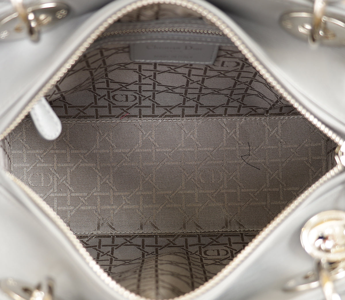 Christian Dior Gray Lady Dior Medium Bag