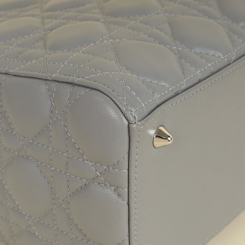 Christian Dior Gray Lady Dior Medium Bag