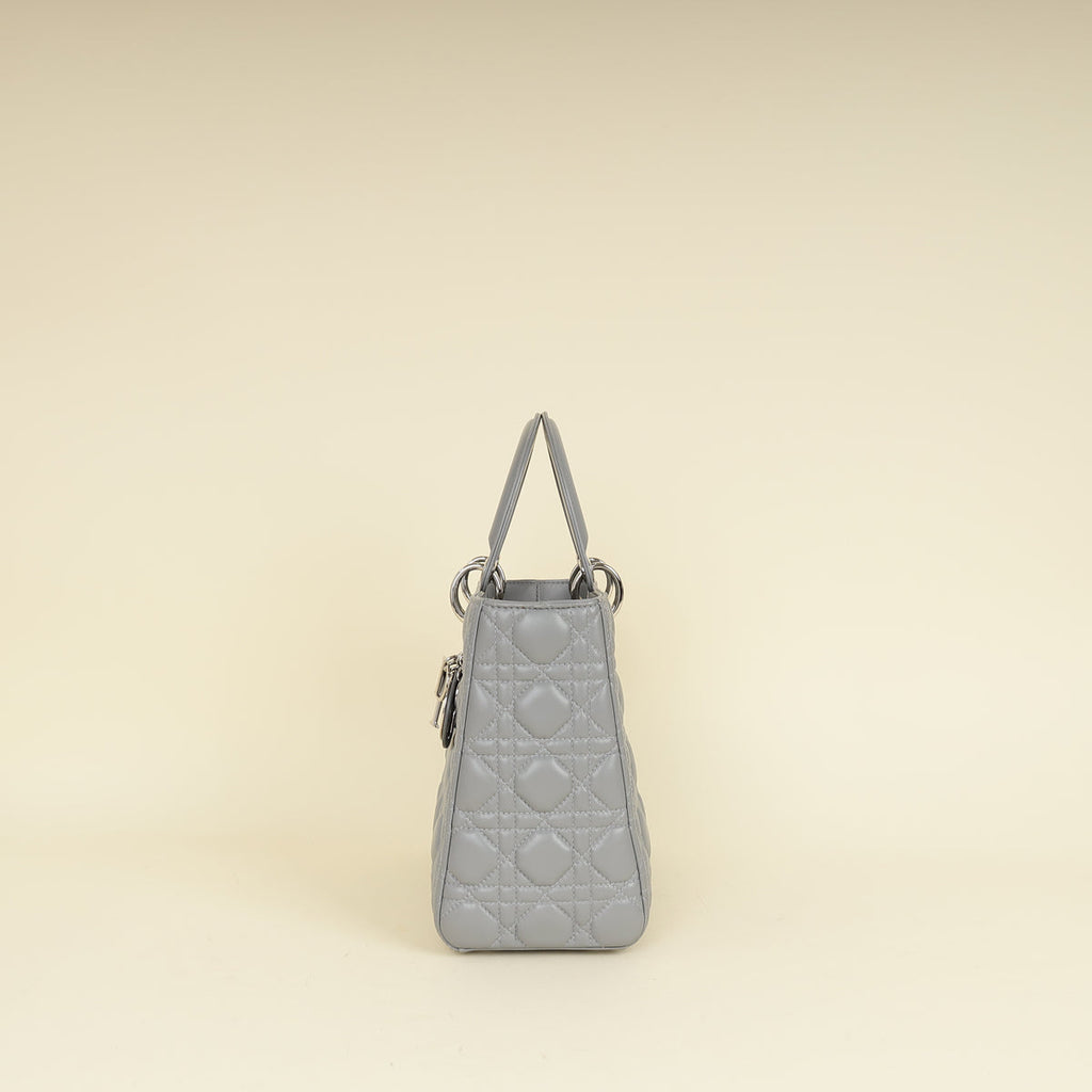 Christian Dior Gray Lady Dior Medium Bag