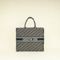 Christian Dior Dark Green Oblique w/ "ALANOUD" Embroidery Book Tote Large Bag