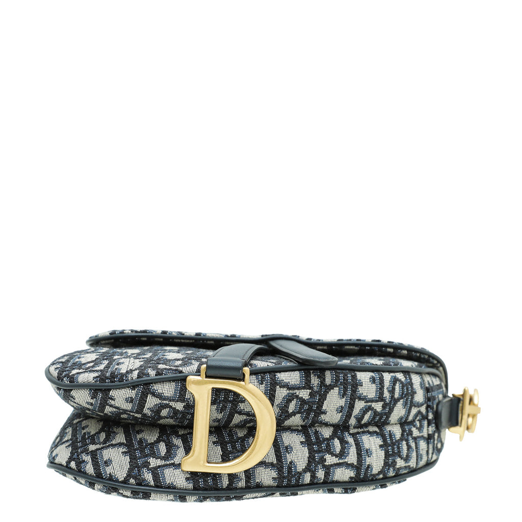 Christian Dior Navy Blue Saddle Oblique Mini Bag