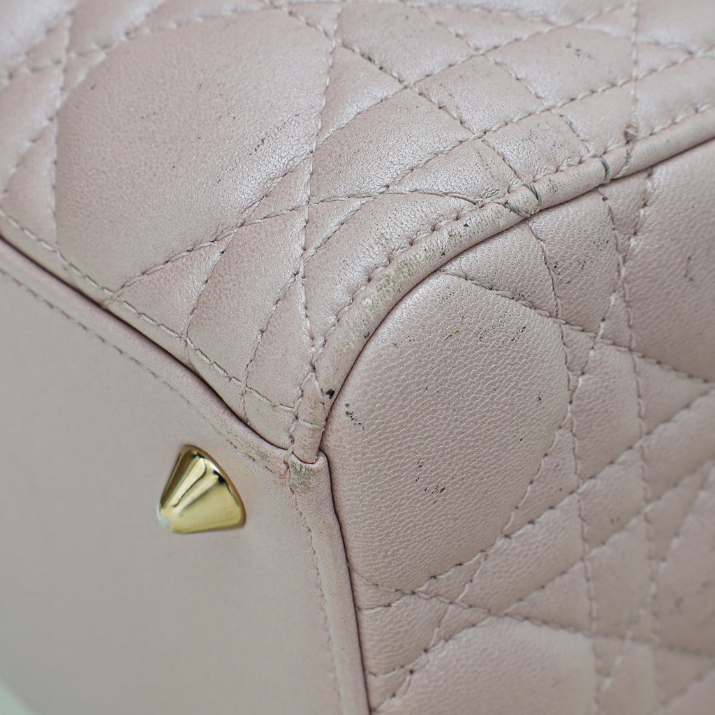 Christian Dior Light Pink Lady Dior Lambskin Medium Bag