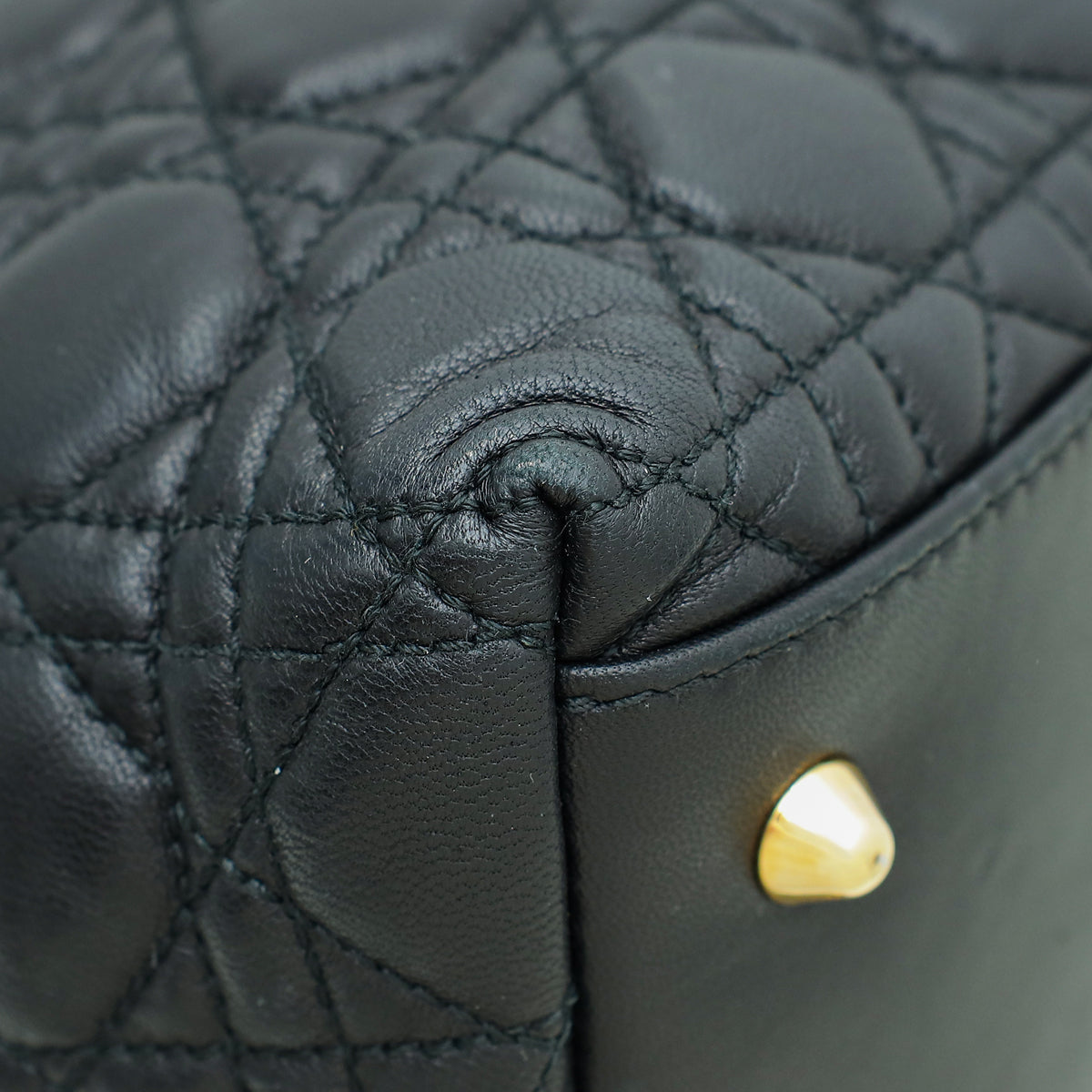 Christian Dior Black Lady Dior Cannage Soft Tote Bag