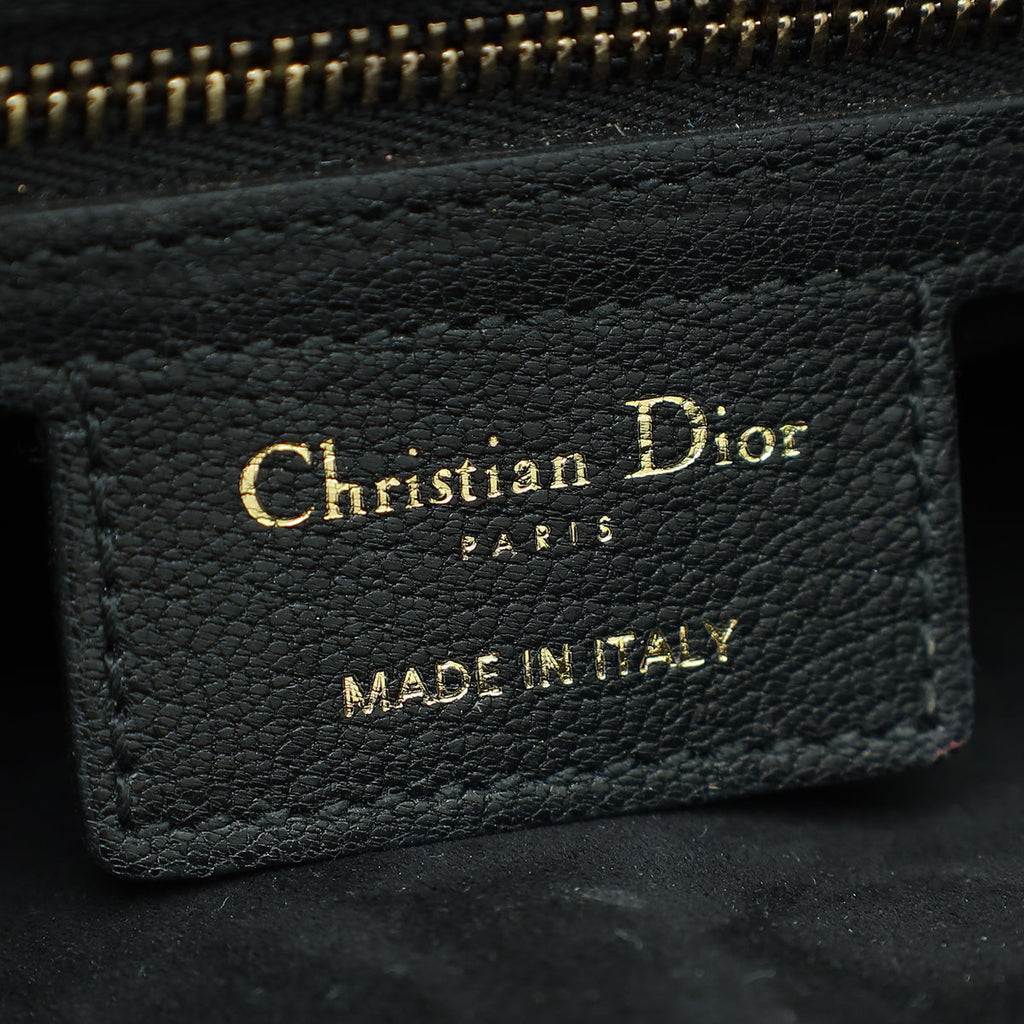 Christian Dior Black Saddle Medium Bag W/ Strap