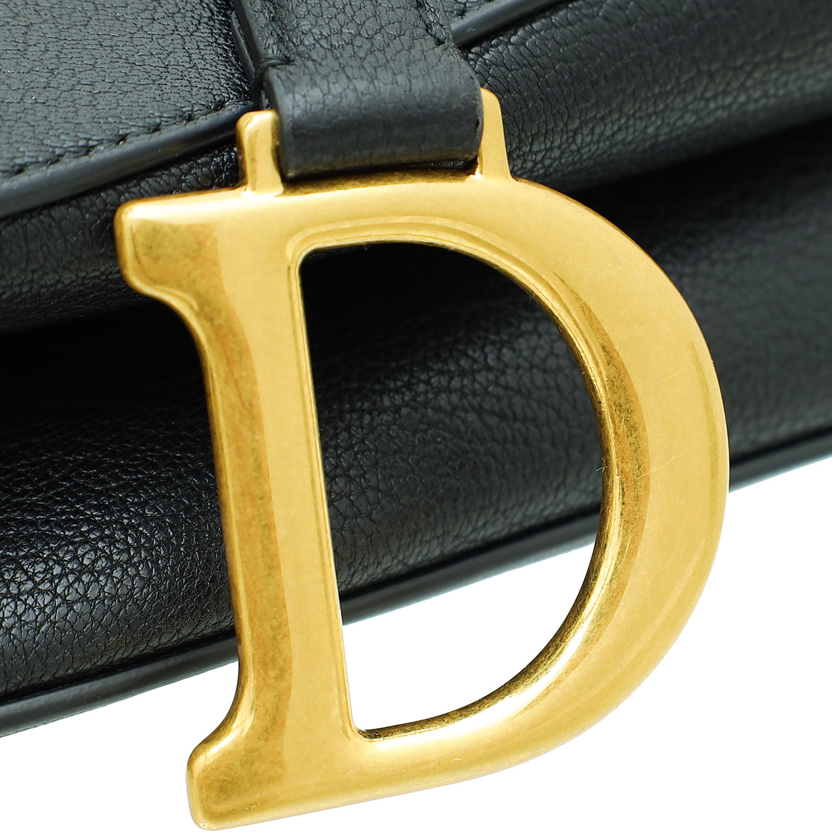 Christian Dior Black Saddle Medium Bag W/ Strap