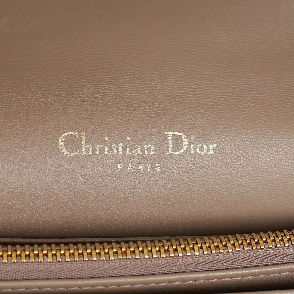 Christian Dior Etoupe Lady Dior Chain Pouch