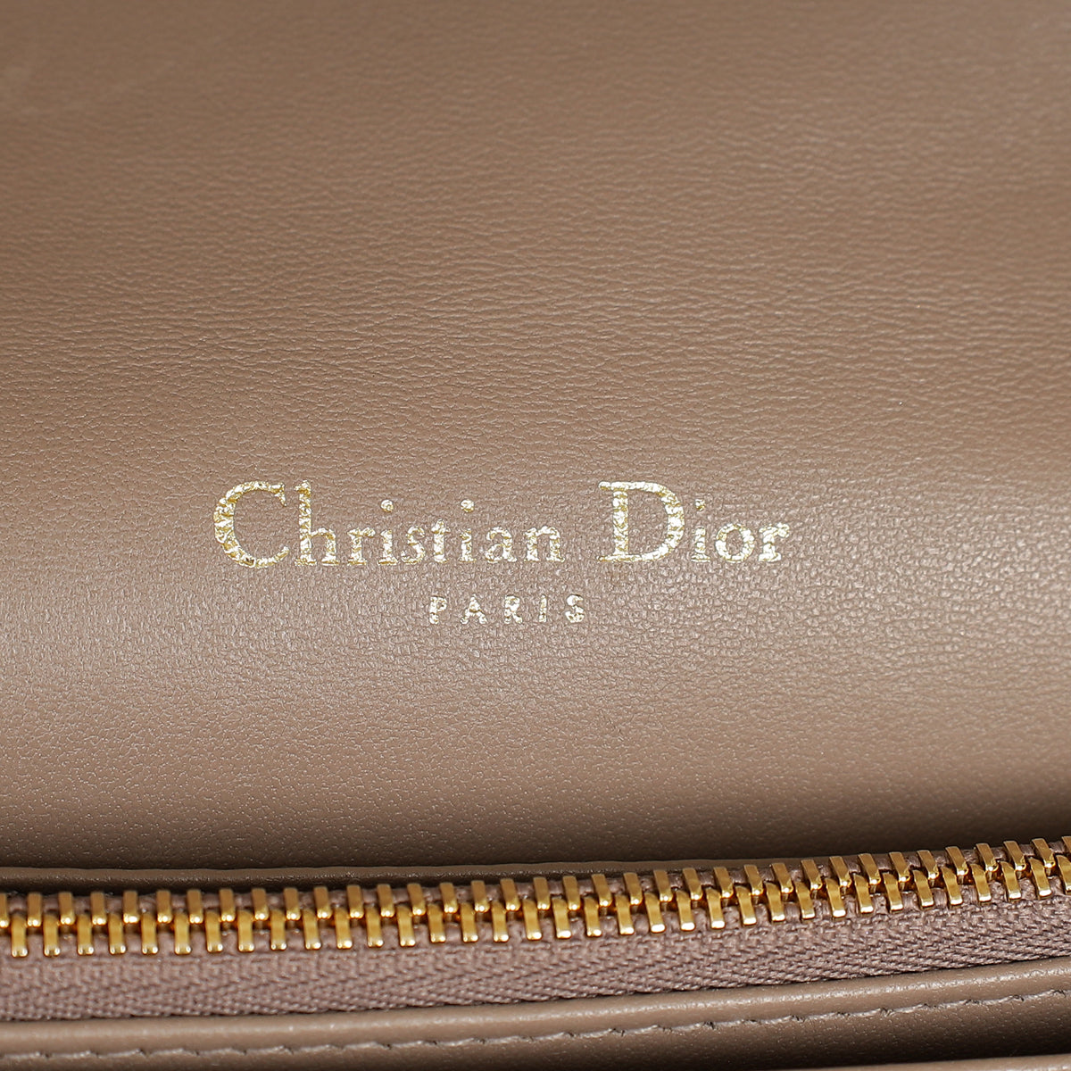 Christian Dior Etoupe Lady Dior Chain Pouch