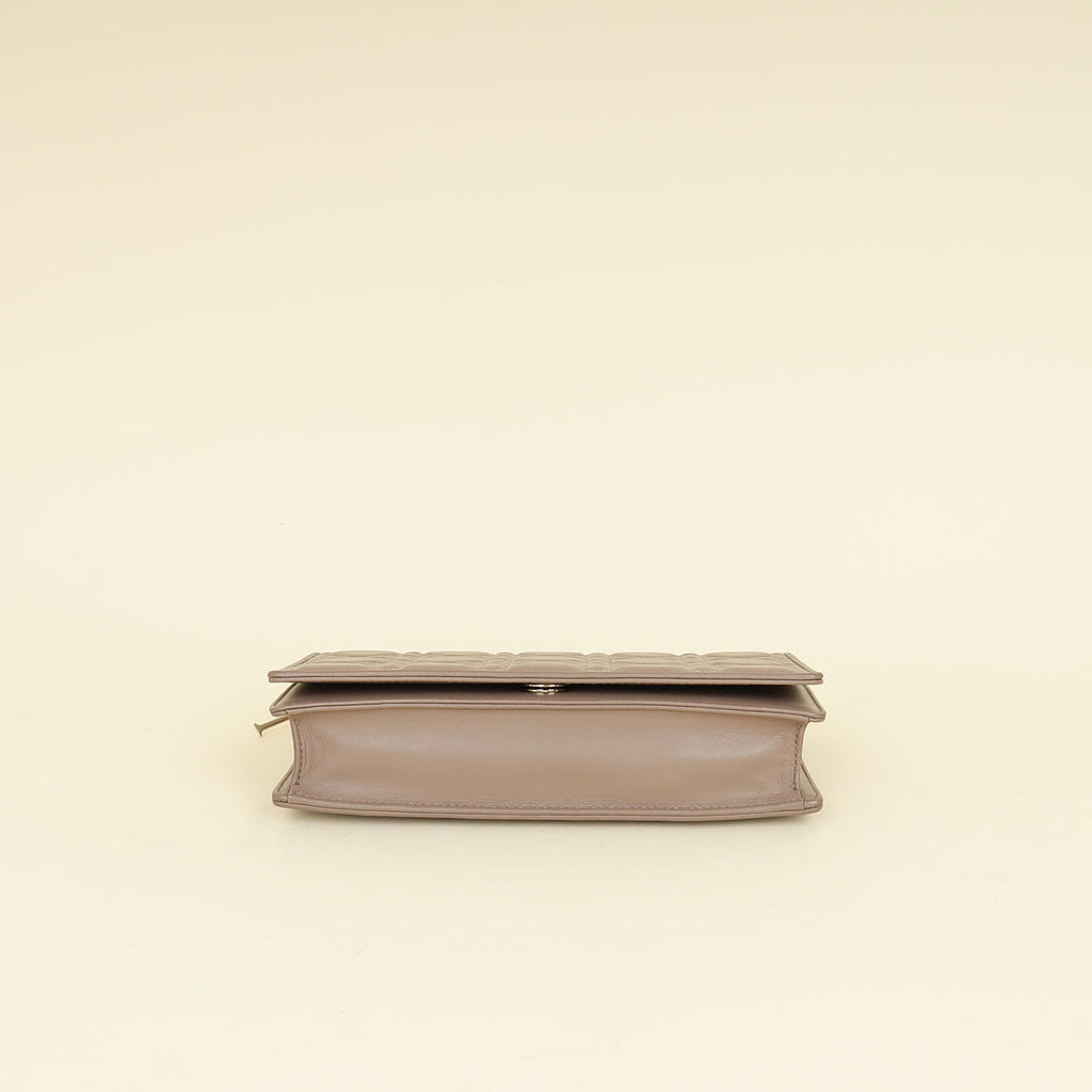 Christian Dior Etoupe Lady Dior Chain Pouch