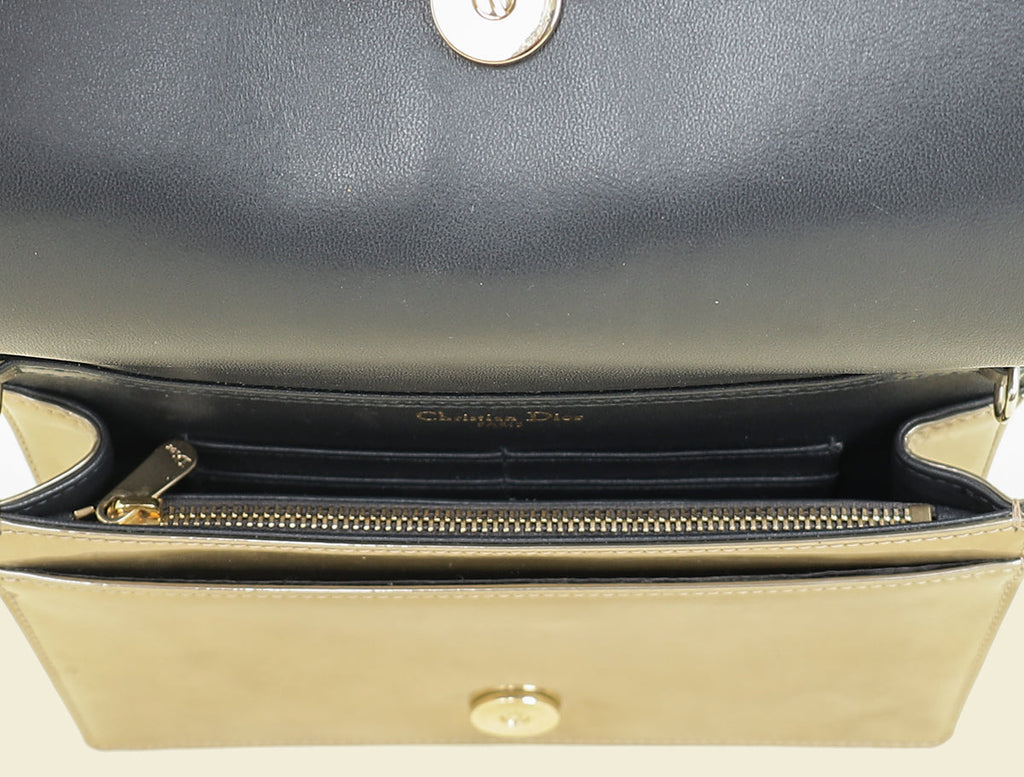 Christian Dior Champaign Diorama Microcannage Wallet On Chain