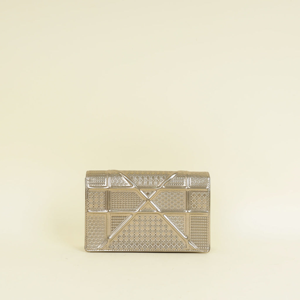 Christian Dior Champaign Diorama Microcannage Wallet On Chain