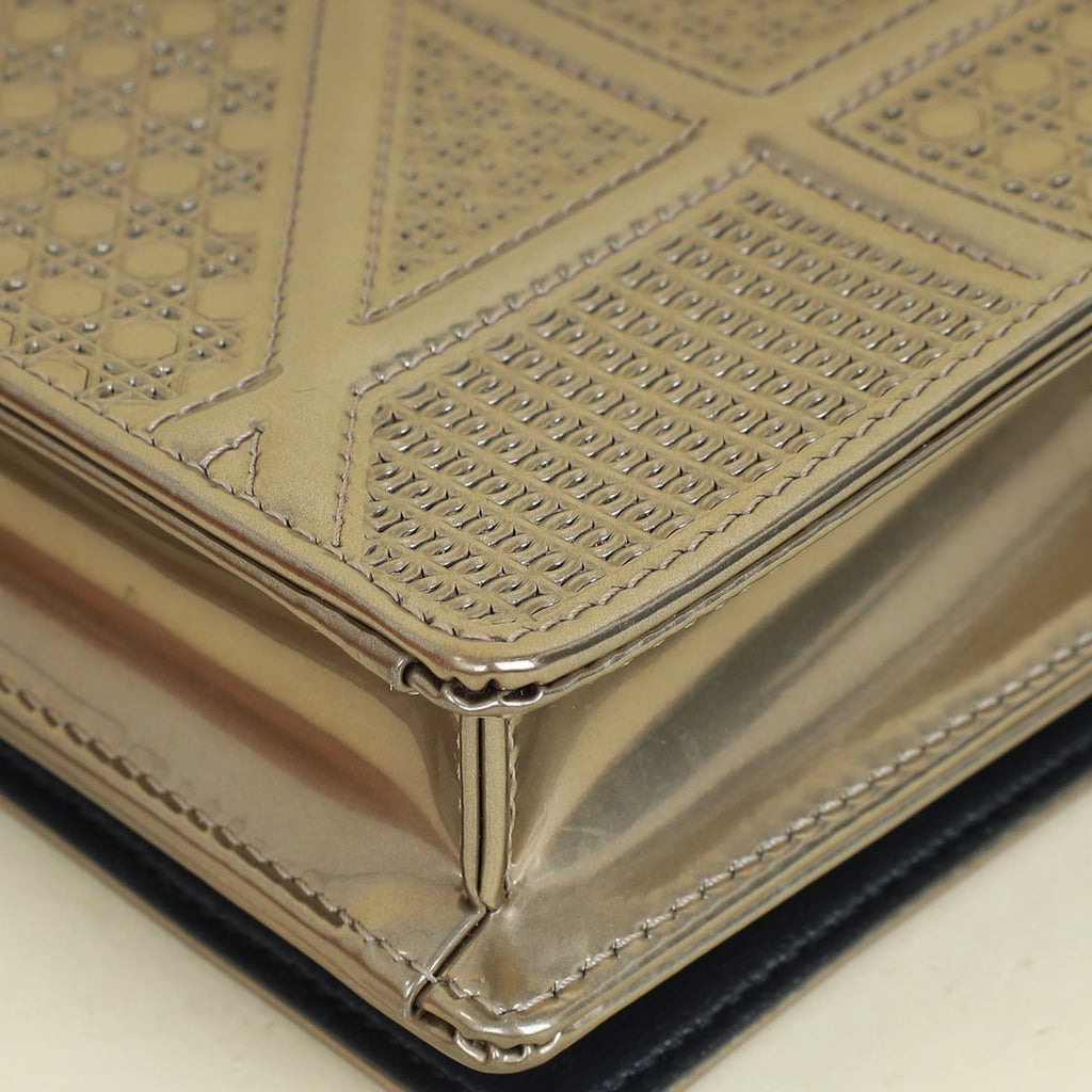 Christian Dior Champaign Diorama Microcannage Wallet On Chain