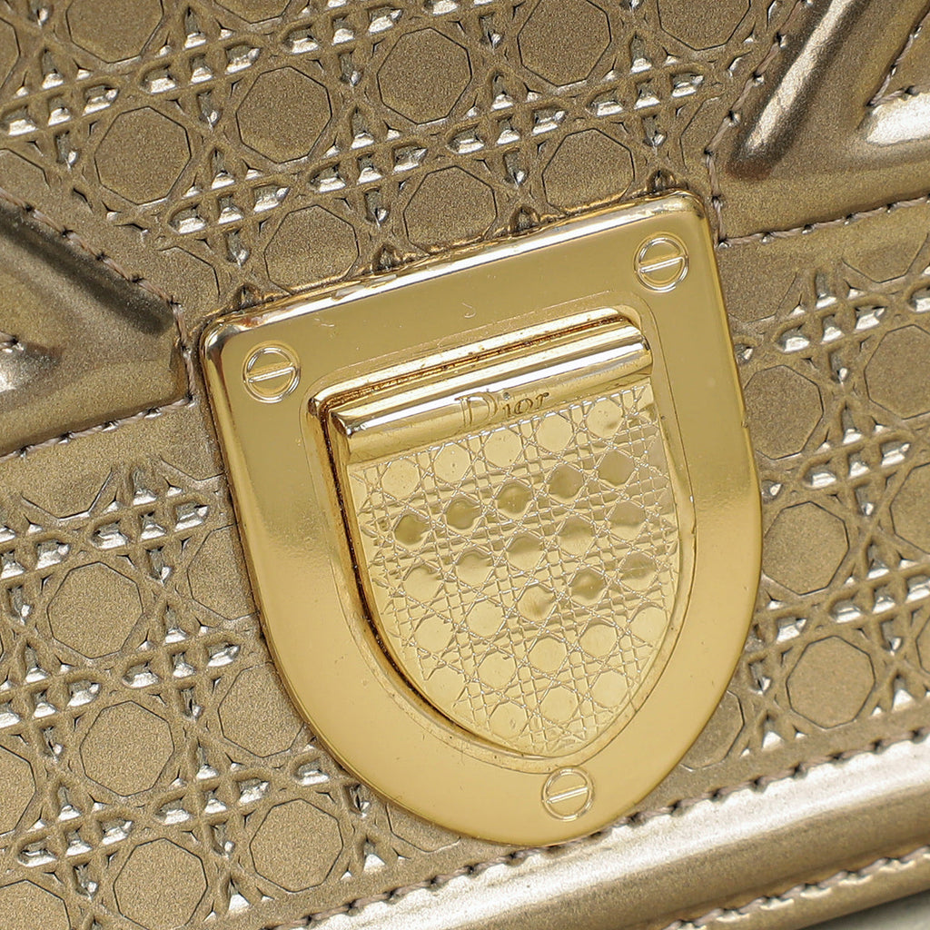 Christian Dior Champaign Diorama Microcannage Wallet On Chain