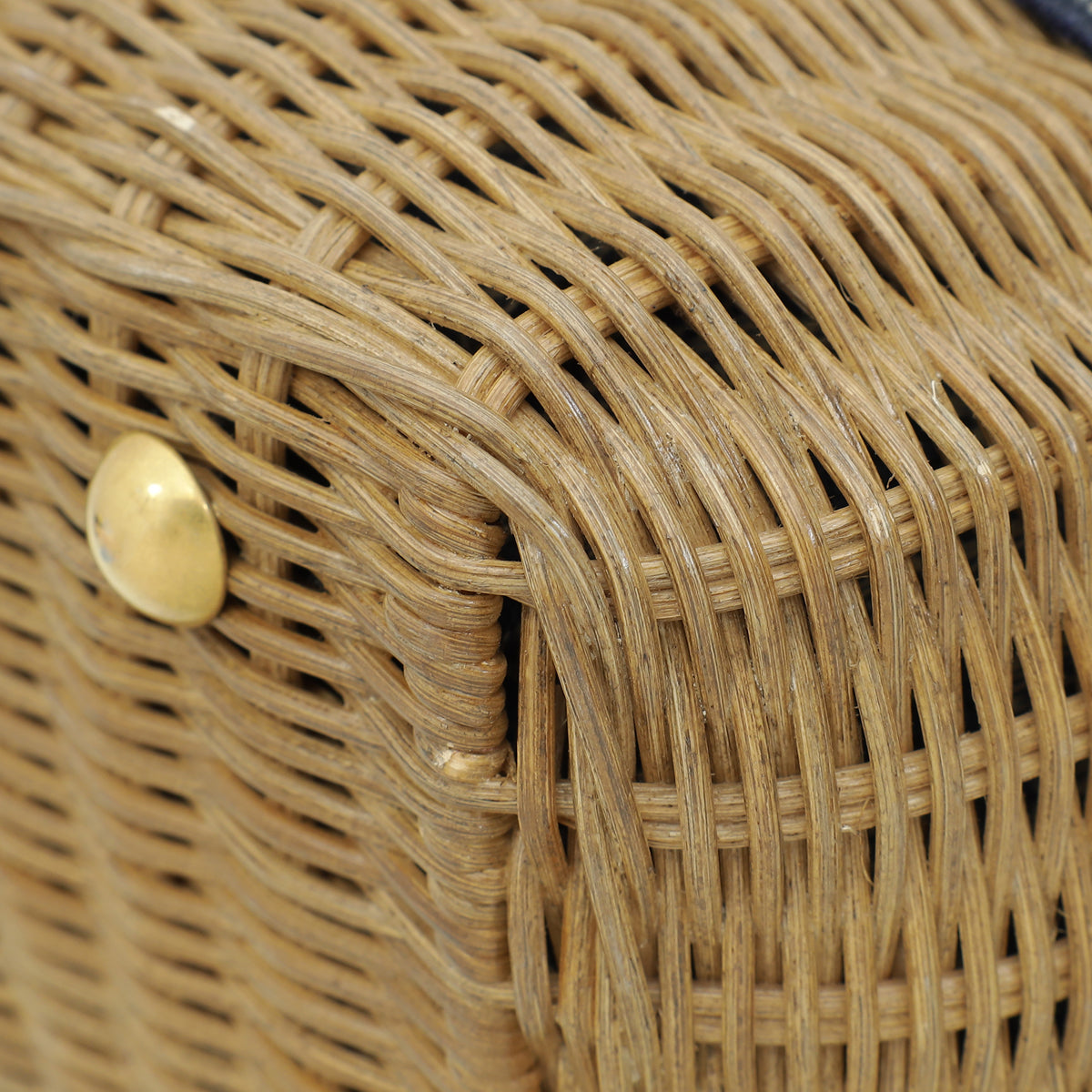 Christian Dior Bicolor Oblique Jacquard Wicker Basket Bag