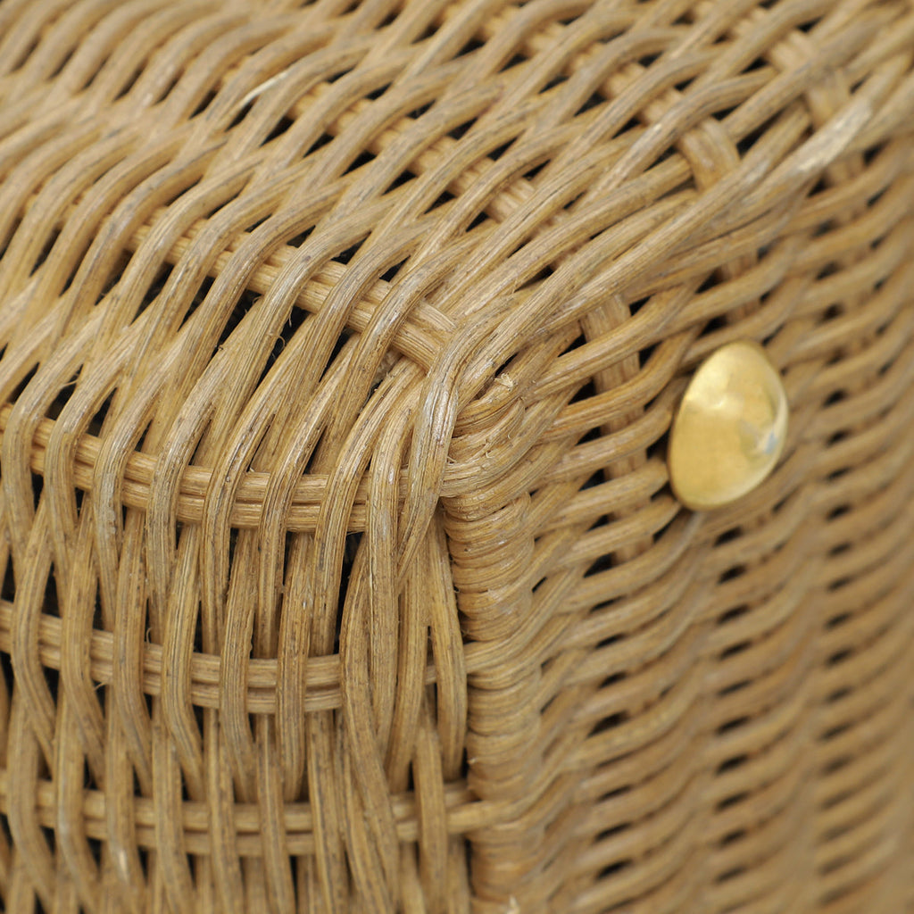 Christian Dior Bicolor Oblique Jacquard Wicker Basket Bag