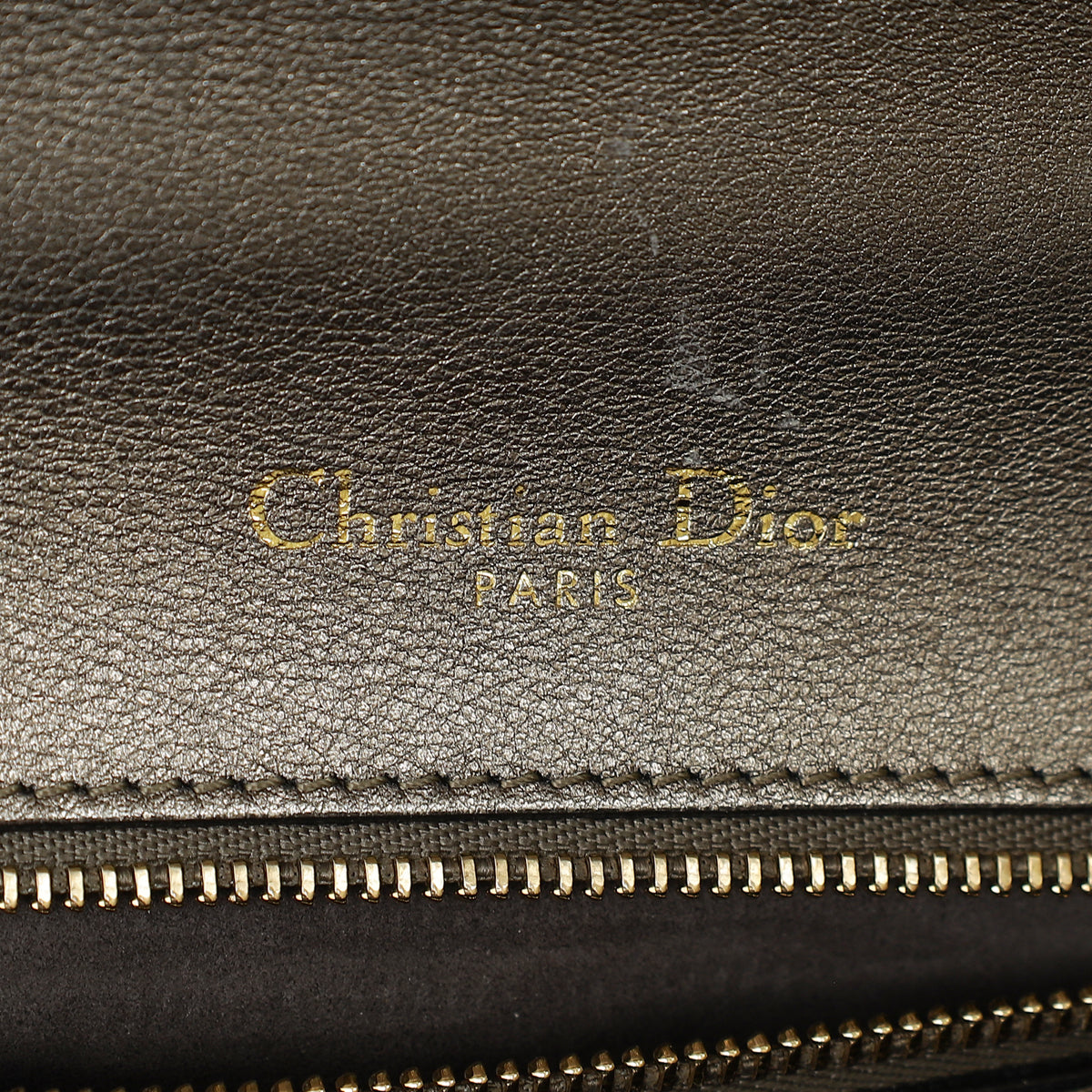 Christian Dior Metallic Olive Diorama Flap Shoulder Bag