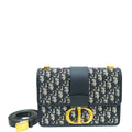 Christian Dior Blue Oblique 30 Montaigne Flap Bag