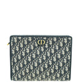 Christian Dior Navy Blue Oblique 30 Montaigne Medium Pouch