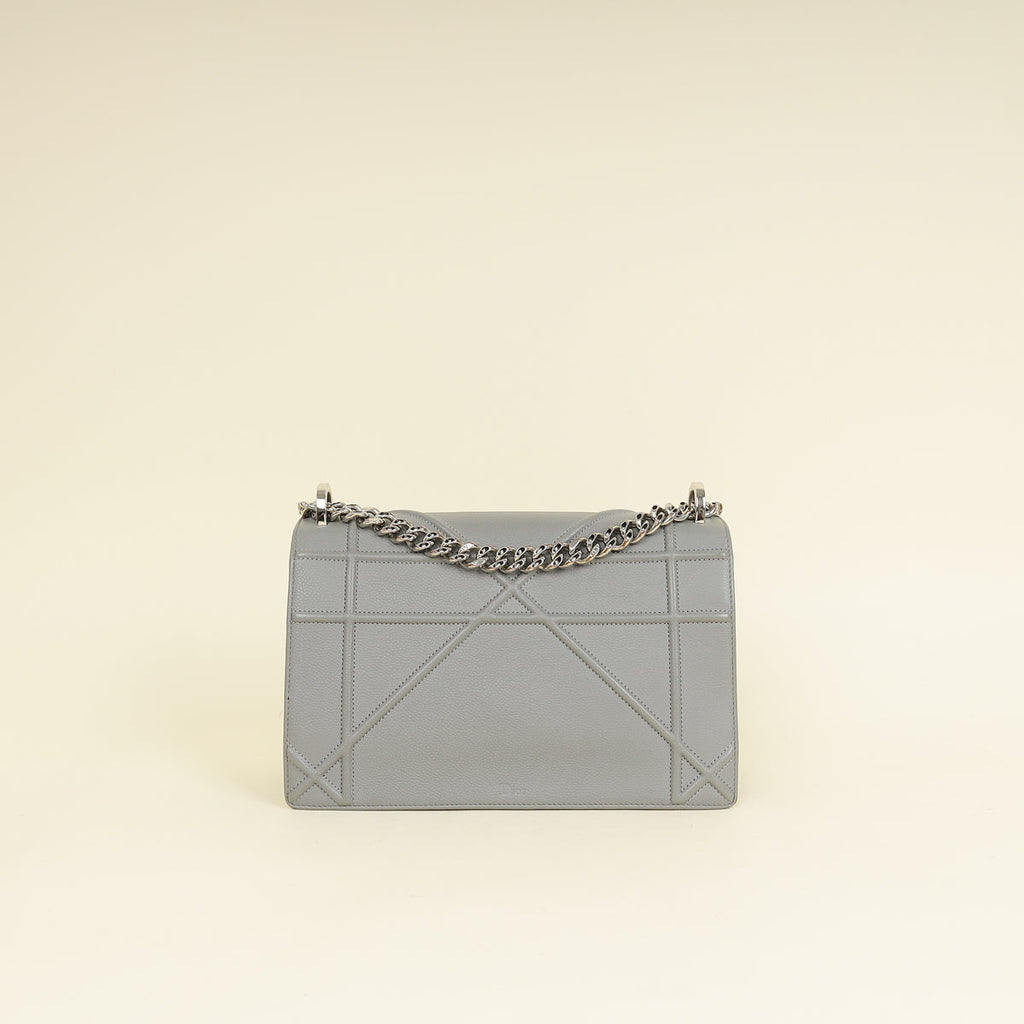 Christian Dior Grey Diorama Flap Shoulder Bag