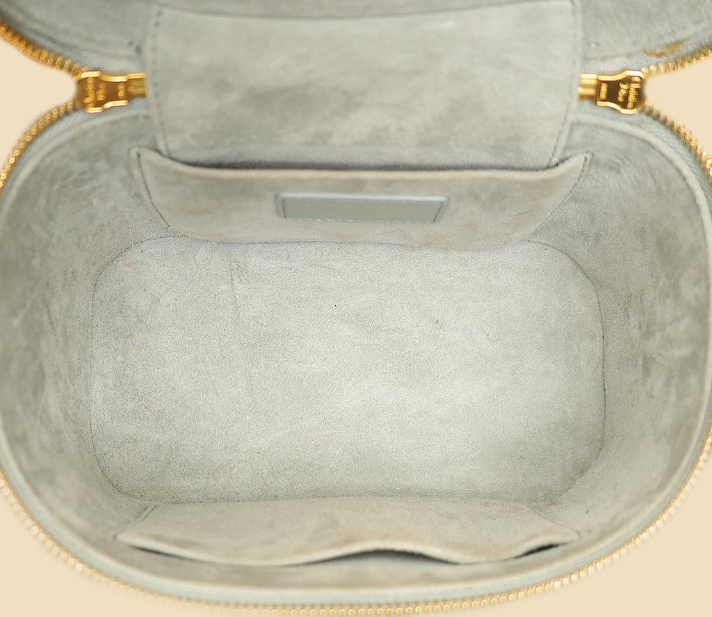 Christian Dior Grey Cannage Diortravel Small Vanity Case