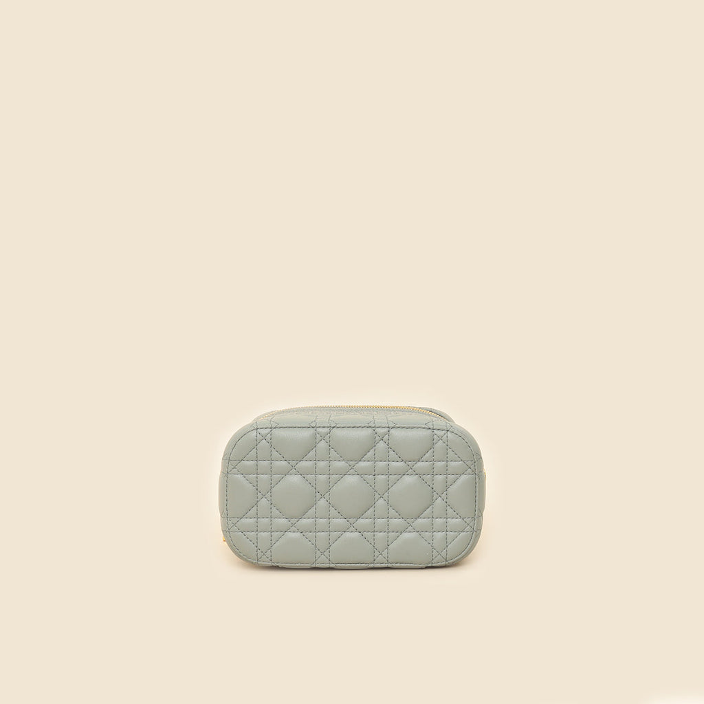 Christian Dior Grey Cannage Diortravel Small Vanity Case