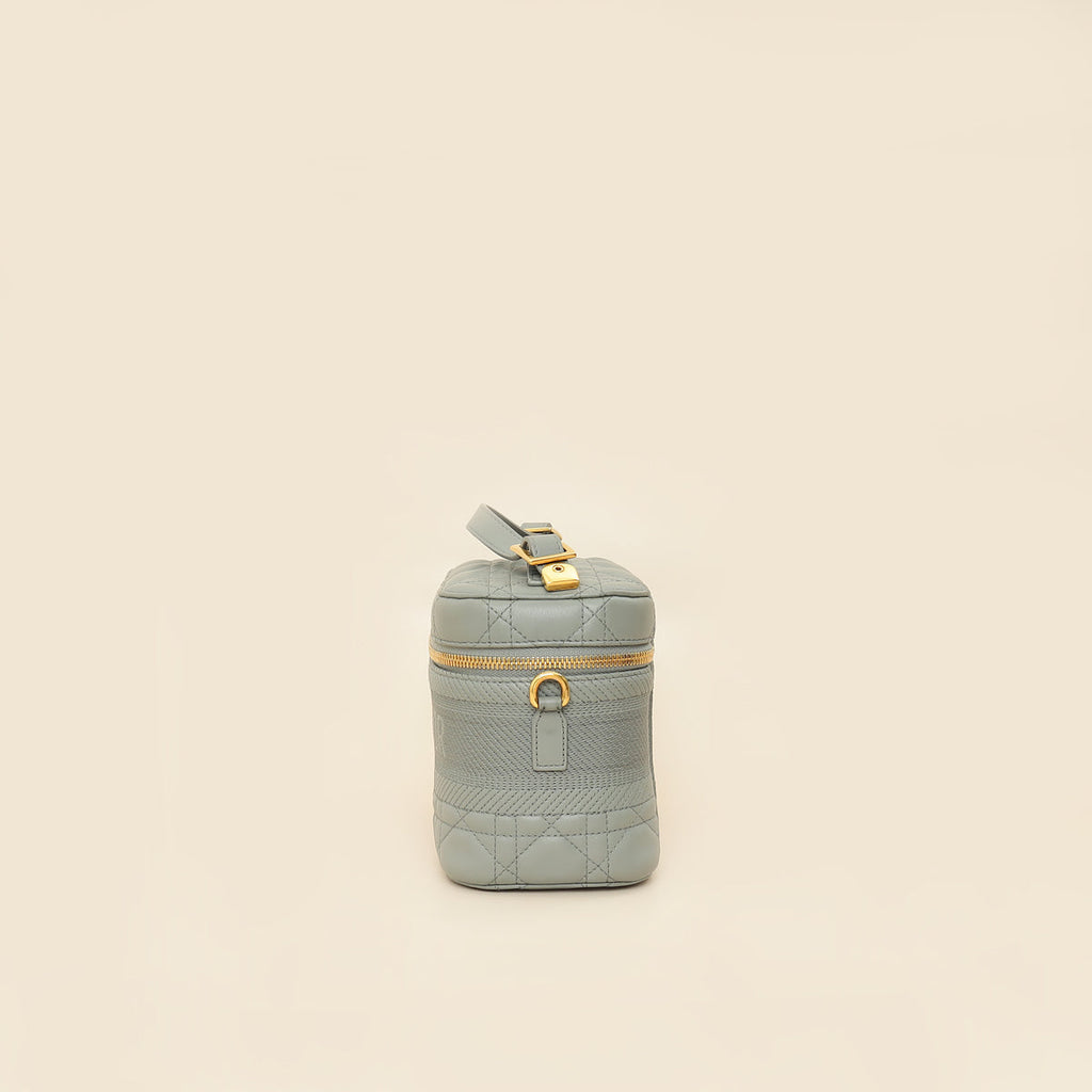 Christian Dior Grey Cannage Diortravel Small Vanity Case