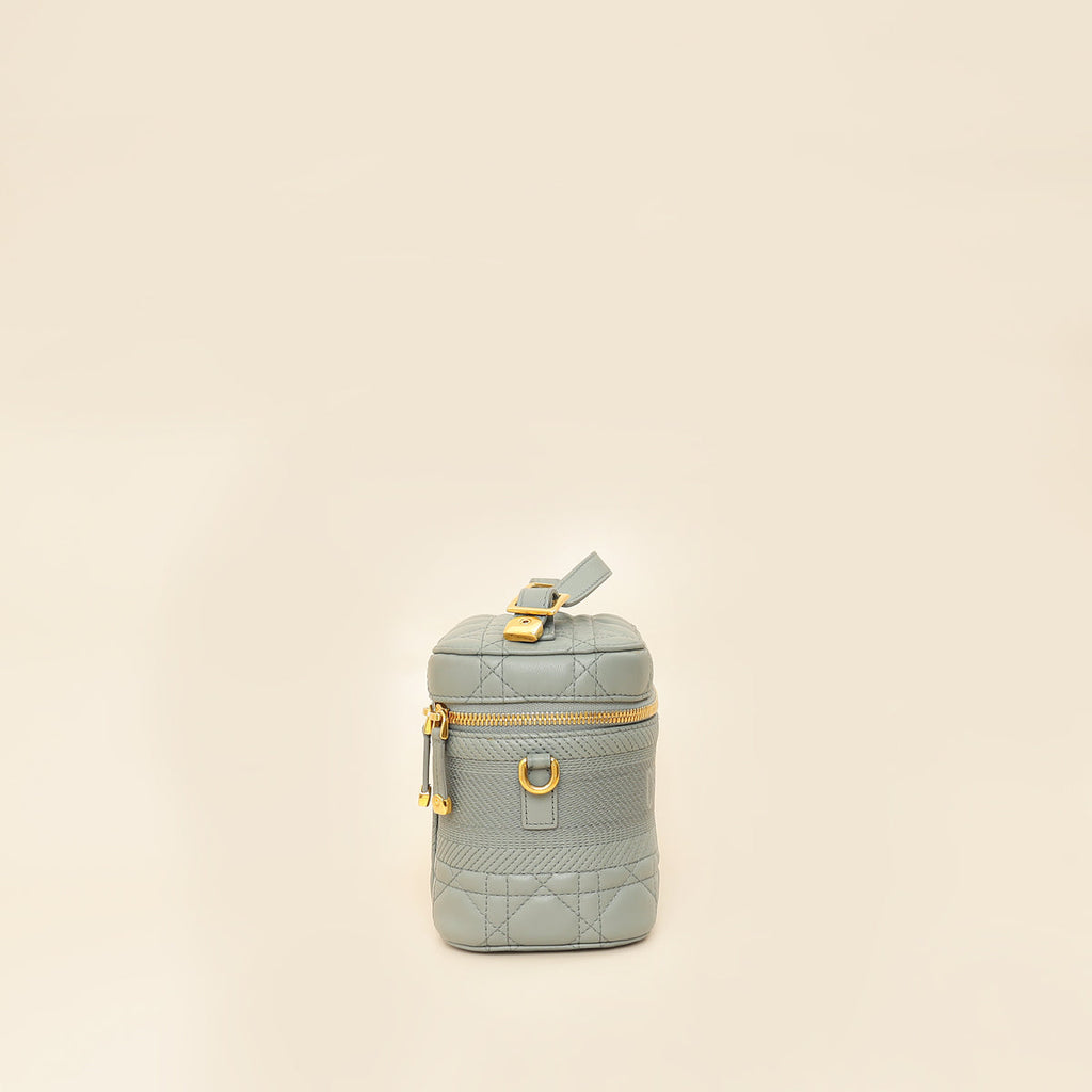 Christian Dior Grey Cannage Diortravel Small Vanity Case