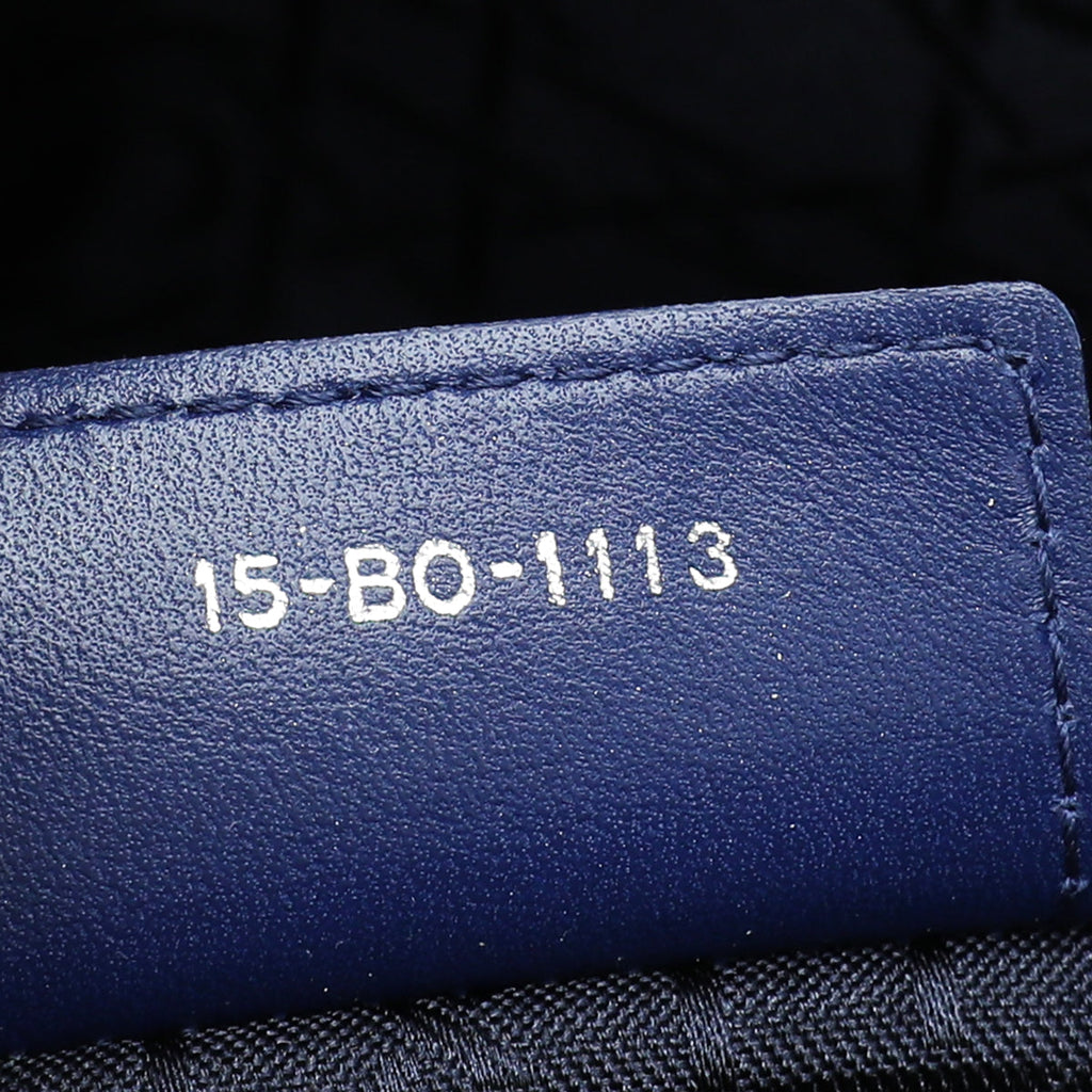 Christian Dior Blue Lady Dior Large Bag