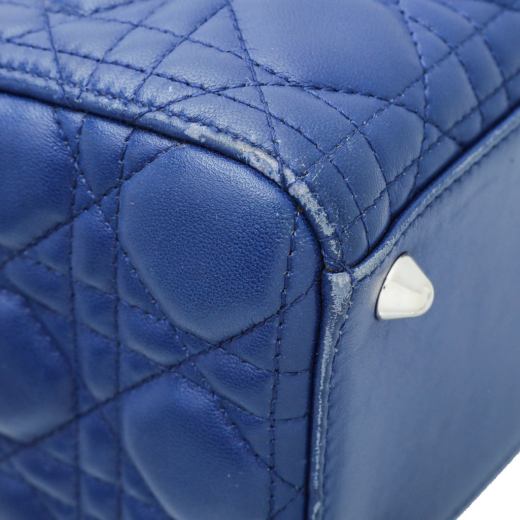 Christian Dior Blue Lady Dior Large Bag