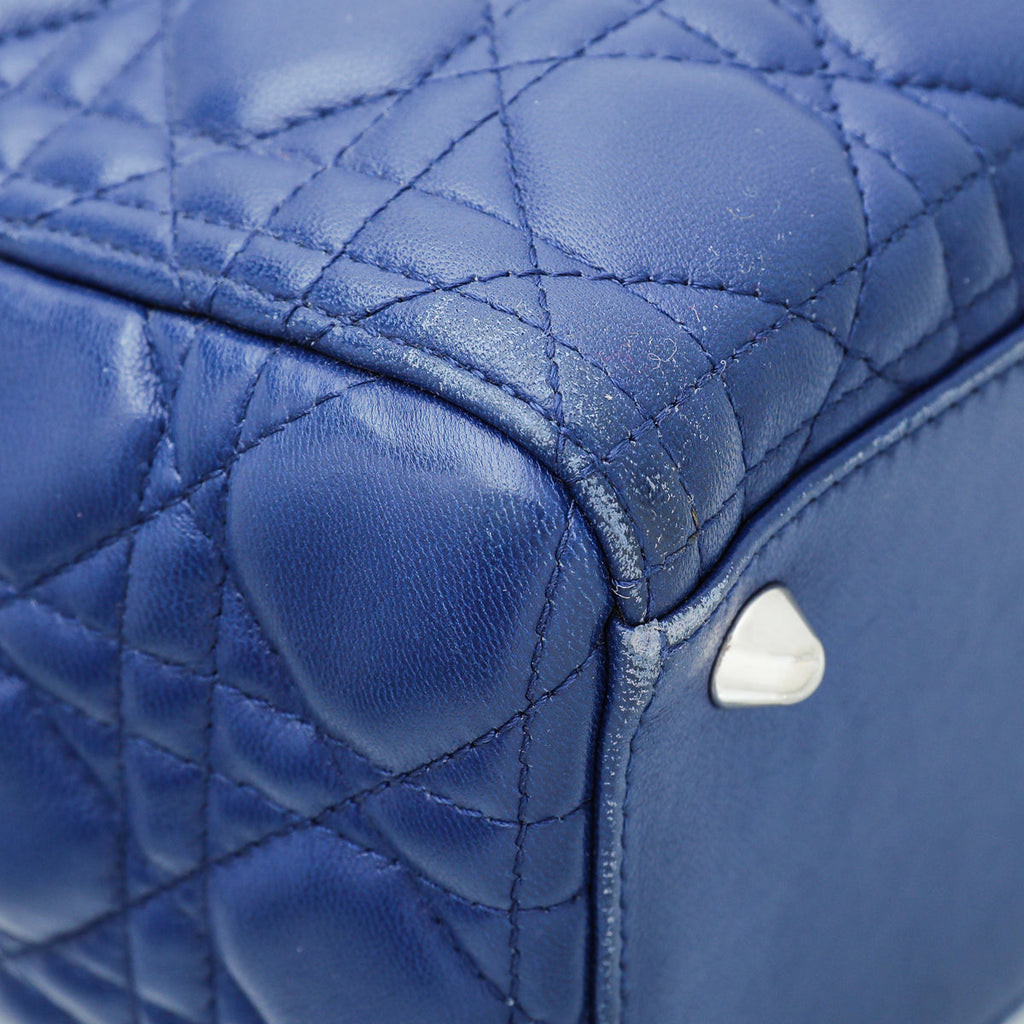 Christian Dior Blue Lady Dior Large Bag