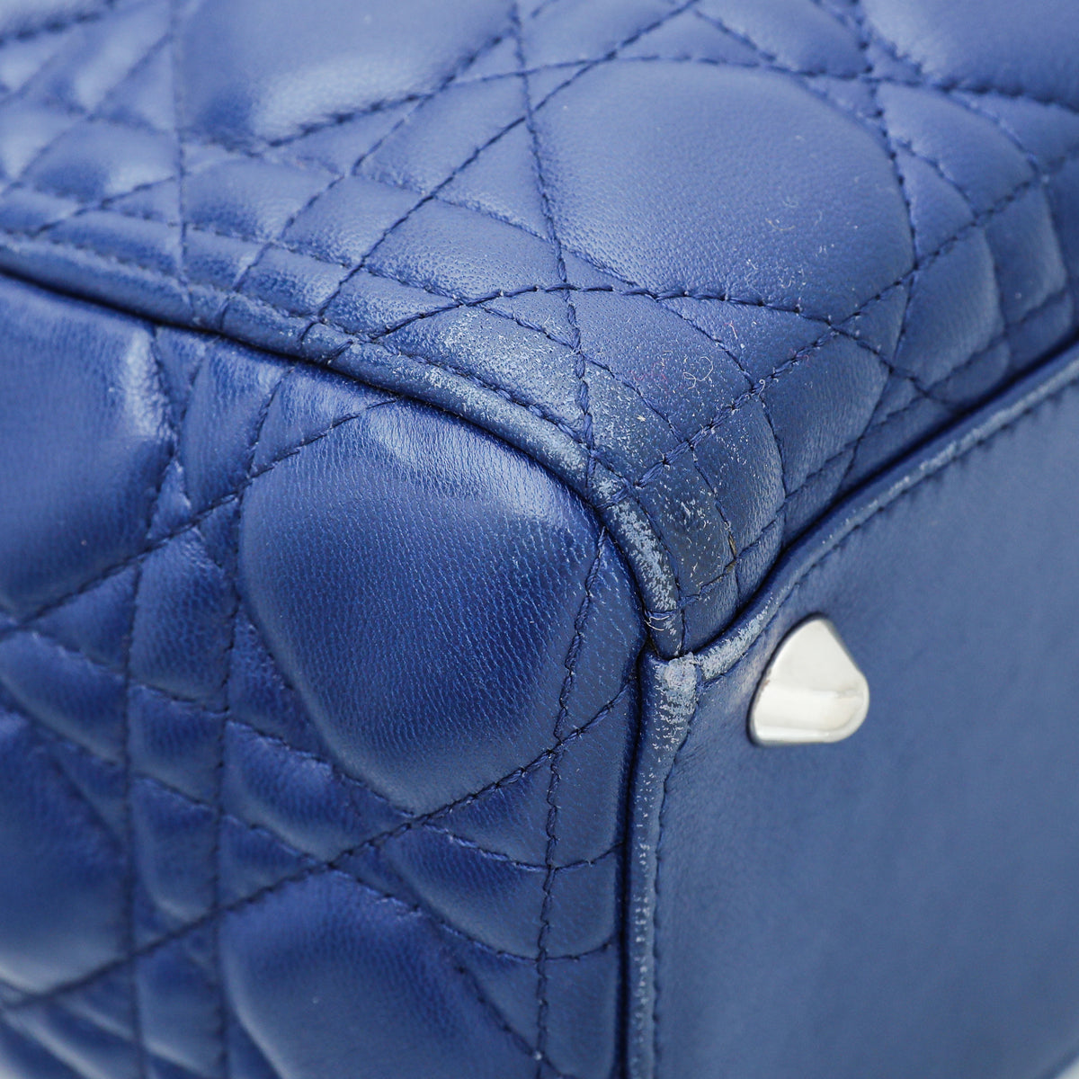 Christian Dior Blue Lady Dior Large Bag