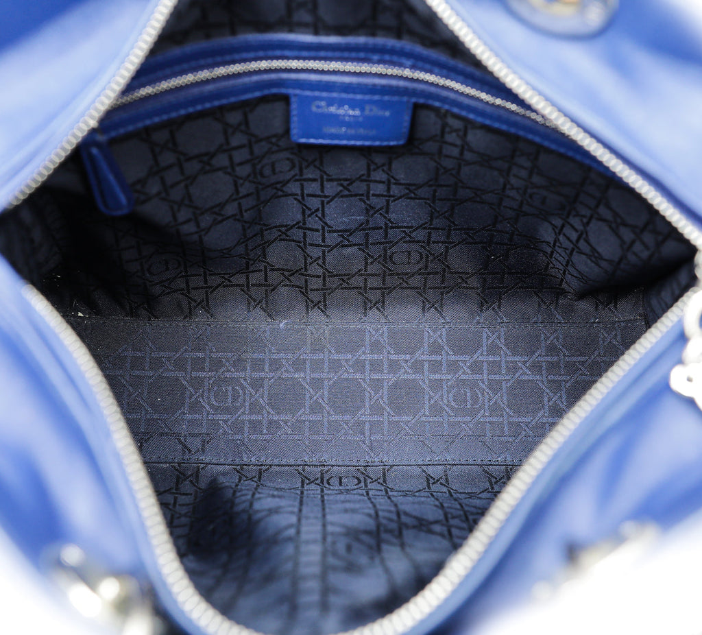 Christian Dior Blue Lady Dior Large Bag