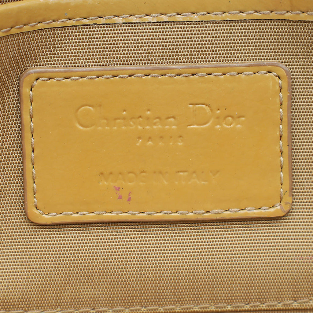 Christian Dior Beige Lady Dior Convertible Chain Clutch Bag