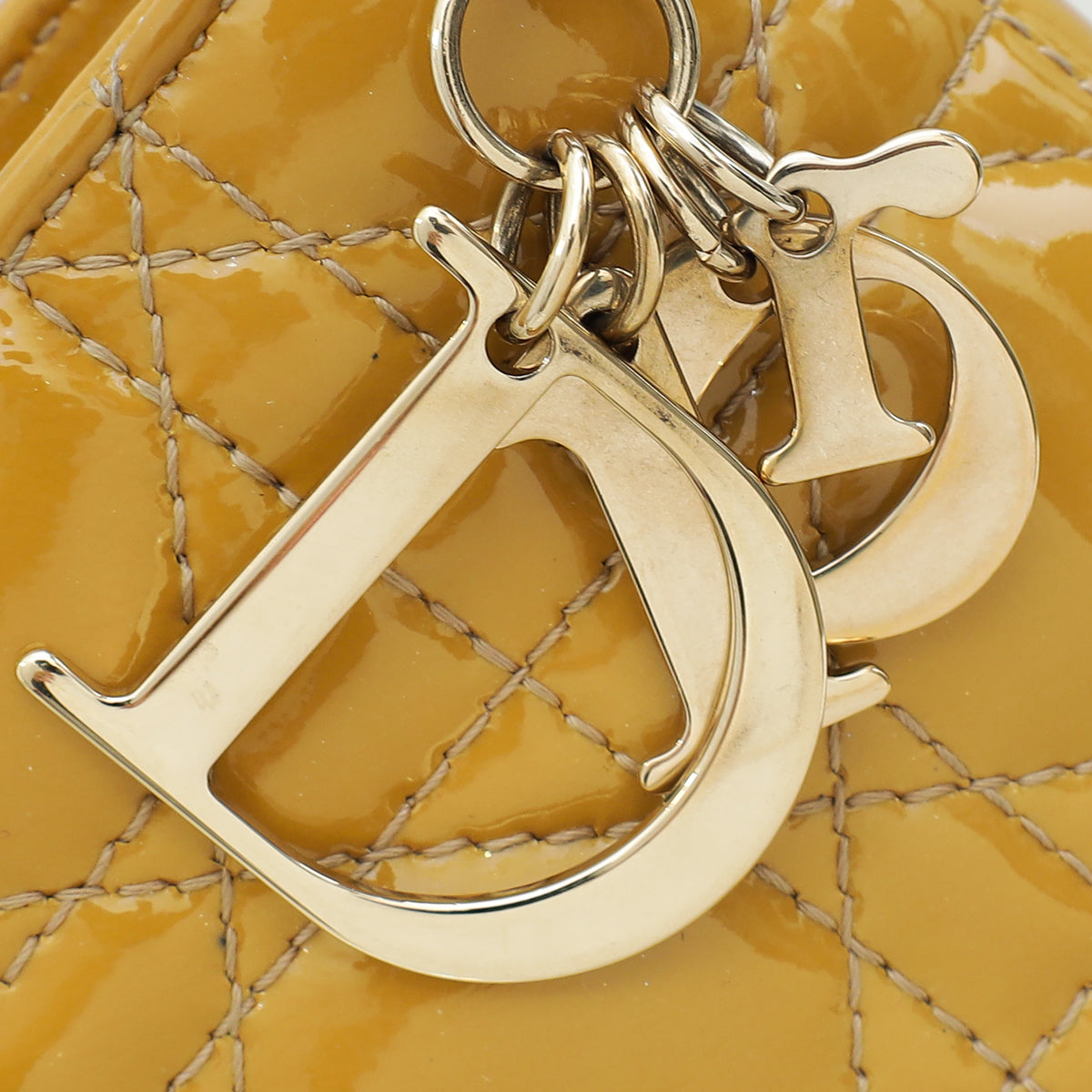 Christian Dior Beige Lady Dior Convertible Chain Clutch Bag