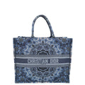 Christian Dior Navy Blue Book Tote KaleiDiorscopic Embroidered Large Bag