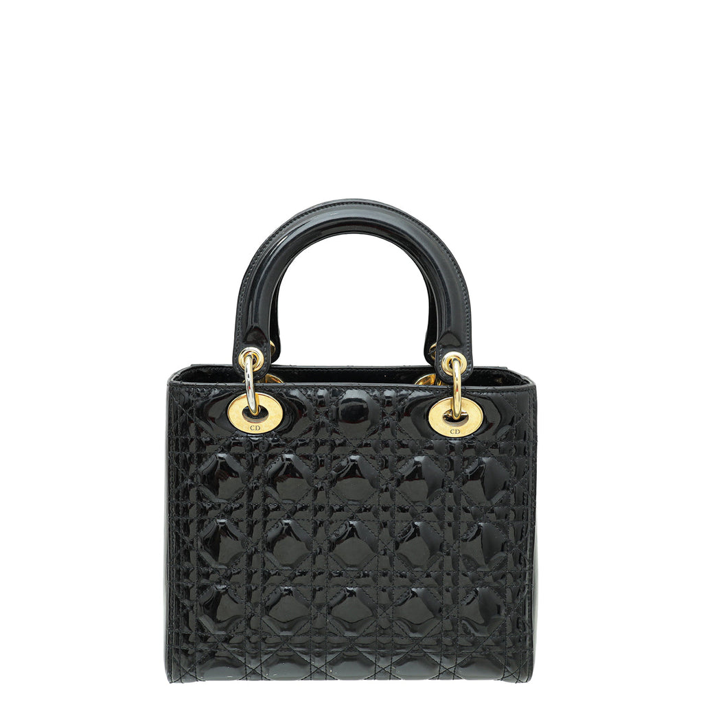 Christian Dior Black Lady Dior Medium Bag