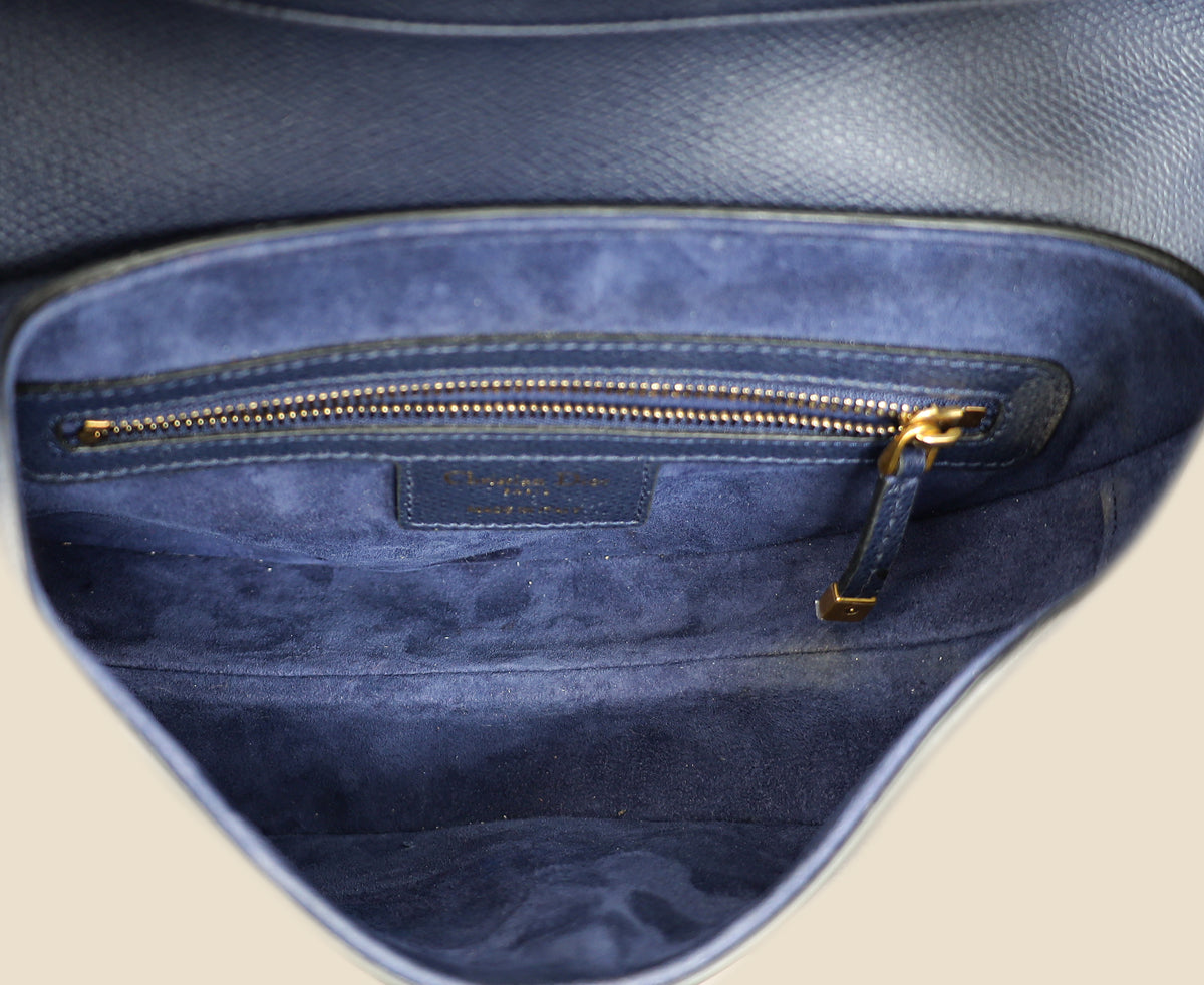 Christian Dior Navy Saddle Medium Bag