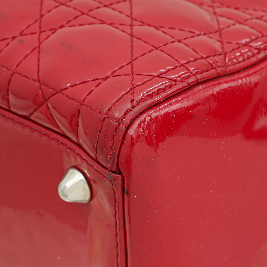Christian Dior Red Lady Dior Large Bag