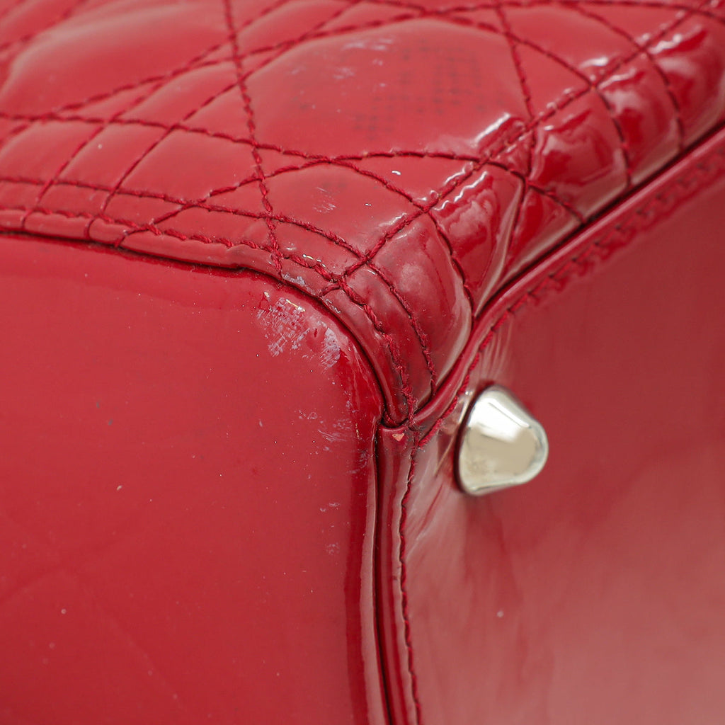 Christian Dior Red Lady Dior Large Bag