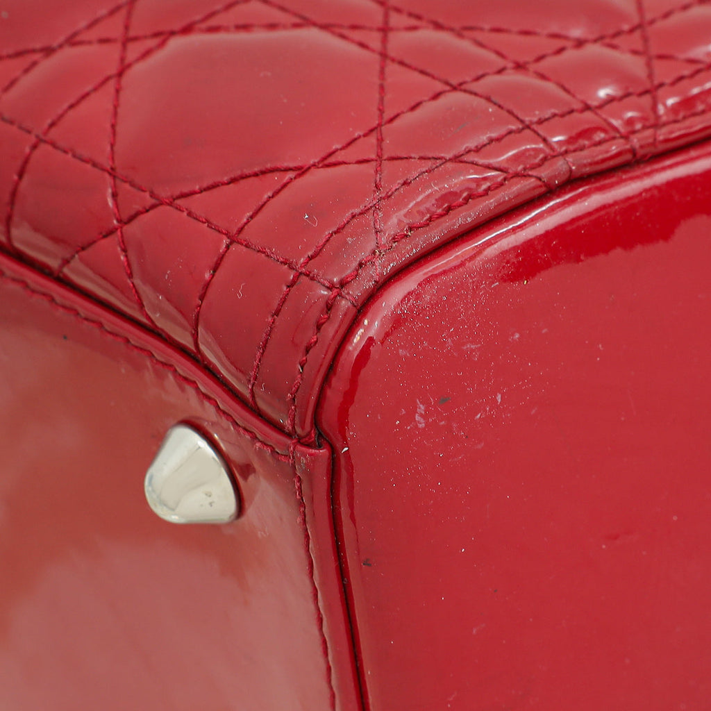 Christian Dior Red Lady Dior Large Bag