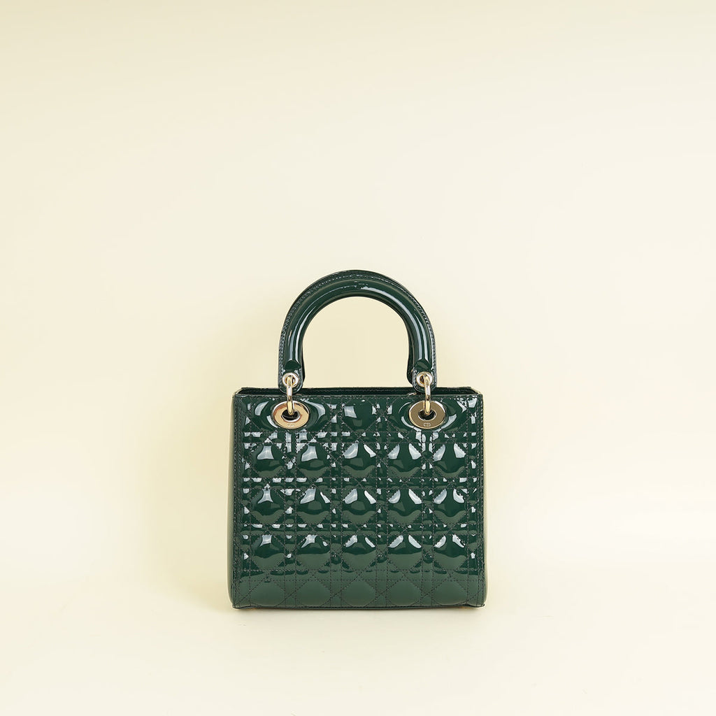 Christian Dior Emerald Green Lady Dior Medium Bag