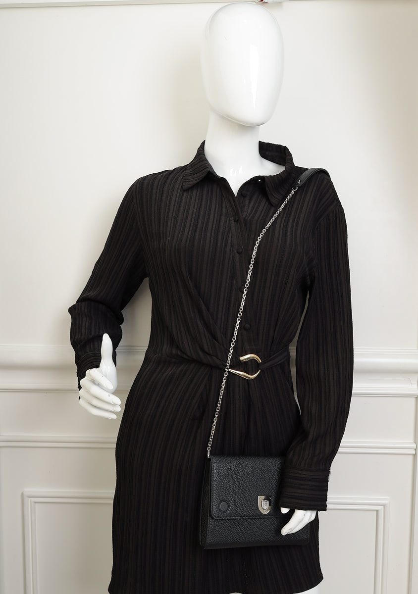 Christian Dior Black Diorever Wallet On Chain