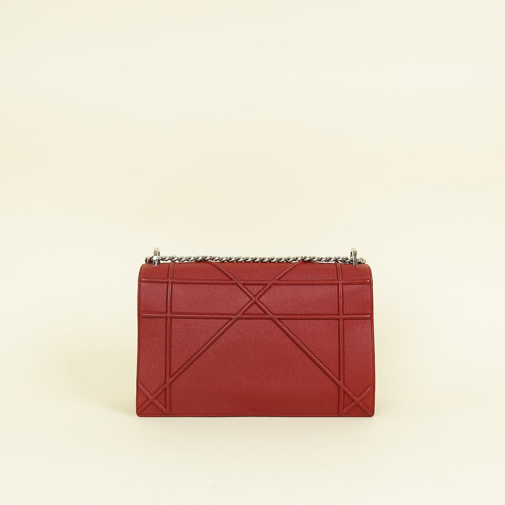 Christian Dior Red Diorama Flap Large Shoulder Bag
