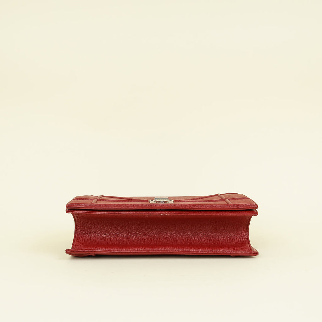Christian Dior Red Diorama Flap Large Shoulder Bag