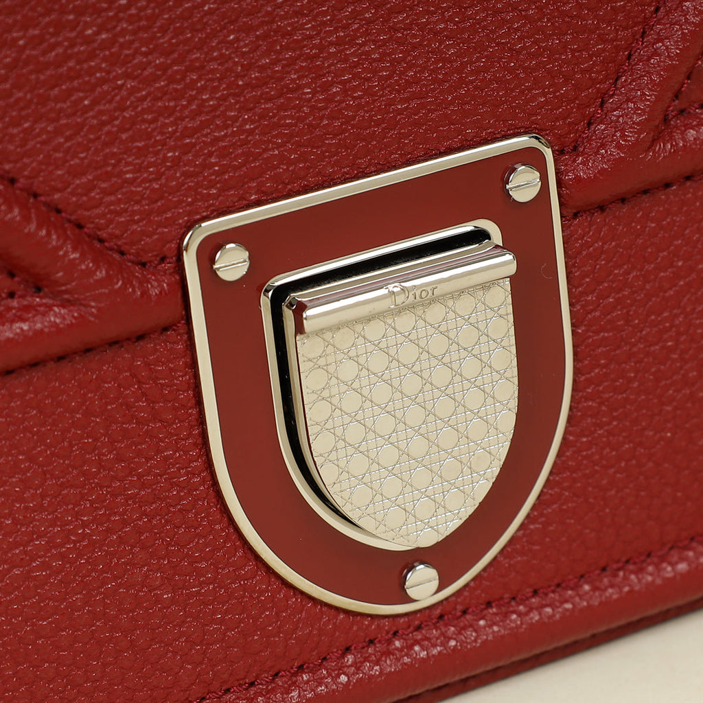 Christian Dior Red Diorama Flap Large Shoulder Bag