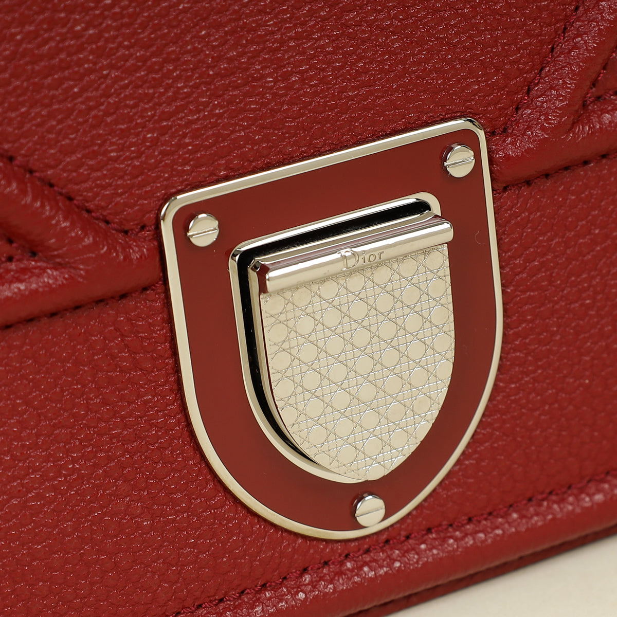 Christian Dior Red Diorama Flap Large Shoulder Bag